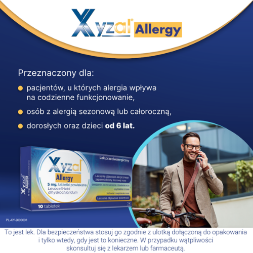 Miniaturka artykułu - #1 Xyzal Allergy 5 mg, 10 tabletek powlekanych