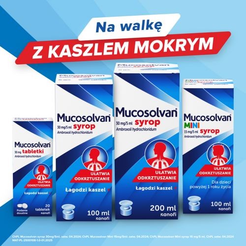 Zdjęcie produktu - 5 MUCOSOLVAN Syrop na kaszel, 100ml - ułatwia odkrztuszanie i łagodzi kaszel