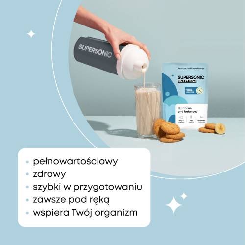 Miniaturka artykułu - #0 SUPERSONIC Smart Meal Pełnowartościowy posiłek Lody waniliowe z dziką truskawką, 100g