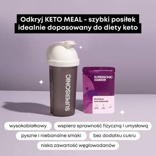 Miniaturka artykułu - #0 SUPERSONIC Keto Meal Pełnowartościowy posiłek Owoce leśne z limonką - bez laktozy, 80 g 