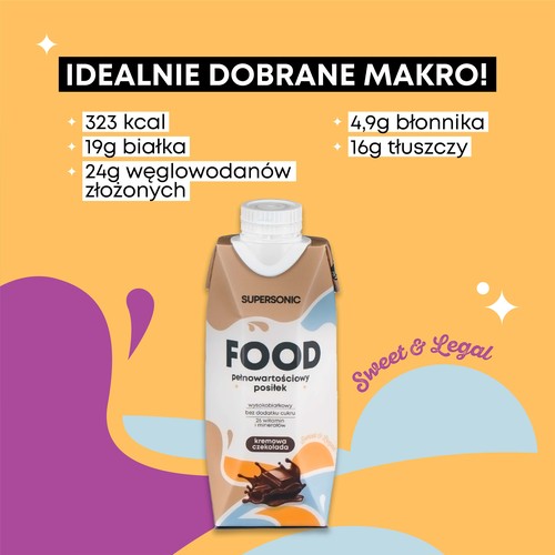 Zdjęcie produktu - 3 SUPERSONIC Food Ready To Drink Pełnowartościowy posiłek wysokobiałkowy o smaku czekoladowym, 330 ml