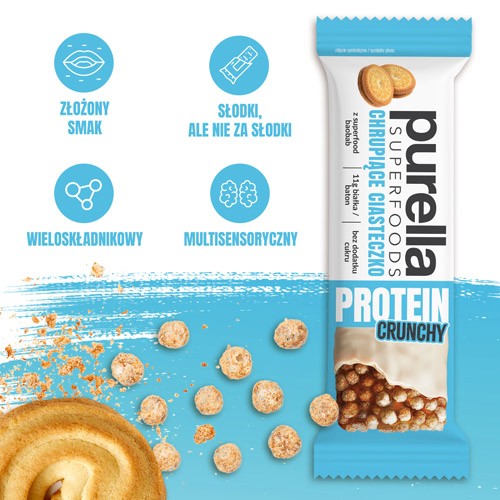 Zdjęcie produktu - 2 PURELLA Protein Bar Baton proteinowy chrupiące ciasteczko, 45g