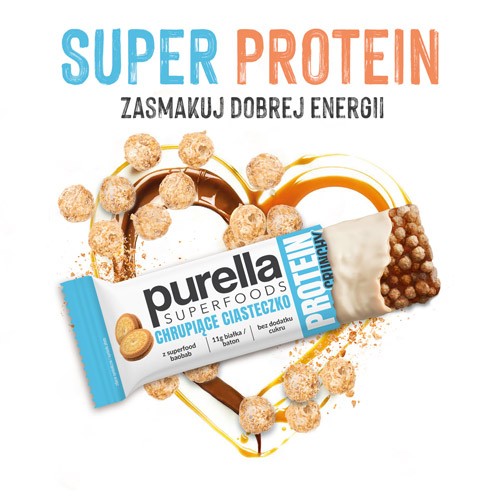 Zdjęcie produktu - 3 PURELLA Protein Bar Baton proteinowy chrupiące ciasteczko, 45g