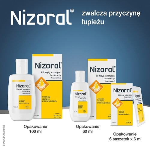 Zdjęcie produktu - 5 Nizoral 20mg/g szampon 6 ml - 6 saszetek