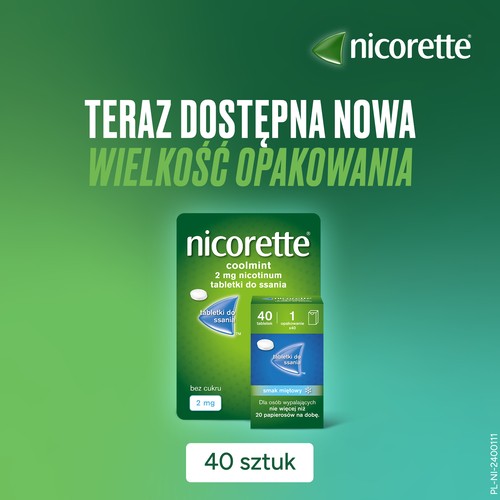 Zdjęcie produktu - 5 Nicorette Coolmint 2mg, 40 tabletek do ssania
