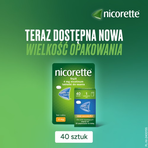 Zdjęcie produktu - 5 Nicorette Fruit 4mg, 40 tabletek do ssania