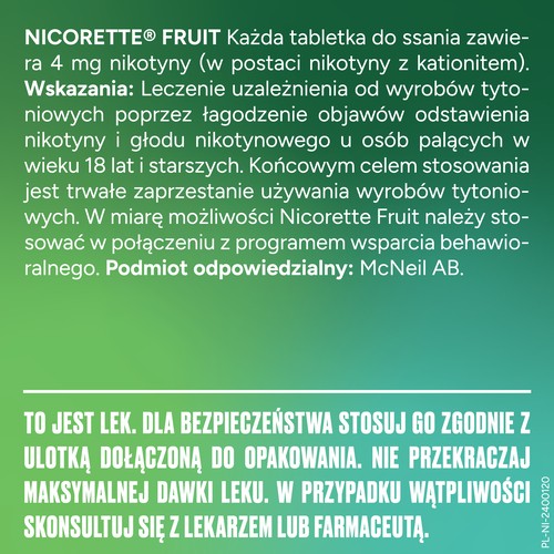 Zdjęcie produktu - 8 Nicorette Fruit 4mg, 40 tabletek do ssania