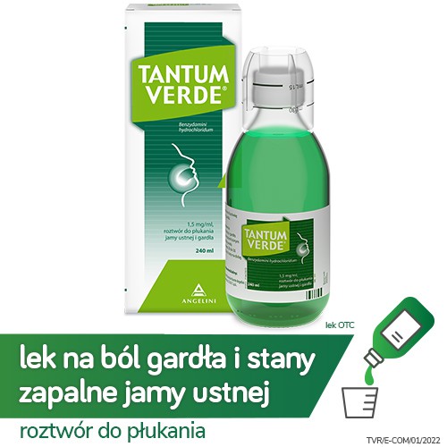 Zdjęcie produktu - 0 TANTUM VERDE Płyn do płukania gardła i jamy ustnej - 240 ml 