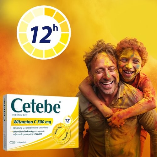 Miniaturka artykułu - #0 Cetebe Witamina C 500mg, 30 kaps.