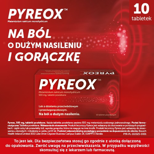 Miniaturka artykułu - #0 PYREOX 500 mg, 10 tabletek powlekanych