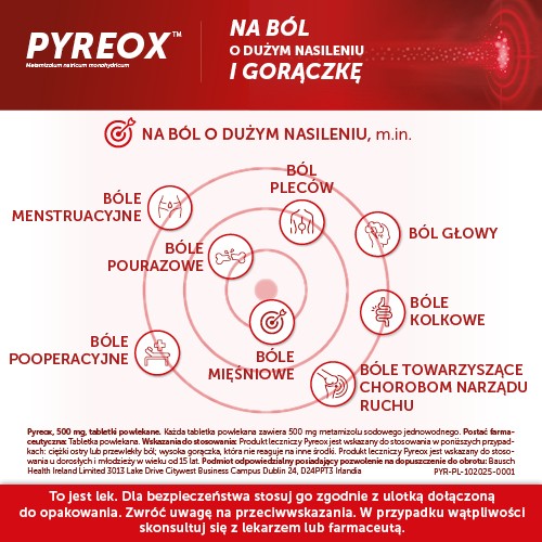 Zdjęcie produktu - 2 PYREOX 500 mg, 10 tabletek powlekanych