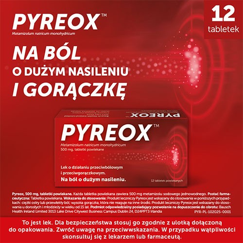 Miniaturka artykułu - #0 Pyreox 500 mg, 12 tabletek powlekanych
