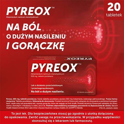 Miniaturka artykułu - #0 Pyreox 500 mg, 20 tabletek powlekanych