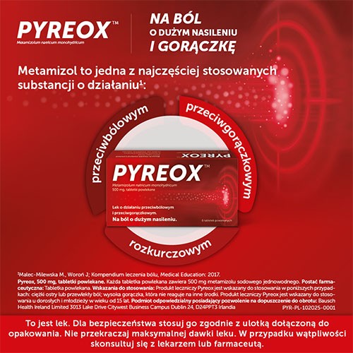 Miniaturka artykułu - #1 Pyreox 500 mg, 6 tabletek powlekanych