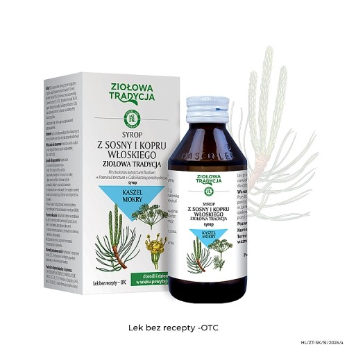 Miniaturka artykułu - #0 Ziołowa Tradycja Syrop z sosny i kopru włoskiego, 125 g