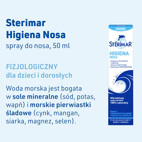 Miniaturka artykułu - #0 Sterimar Higiena Nosa Woda morska do nosa, spray, 50 ml