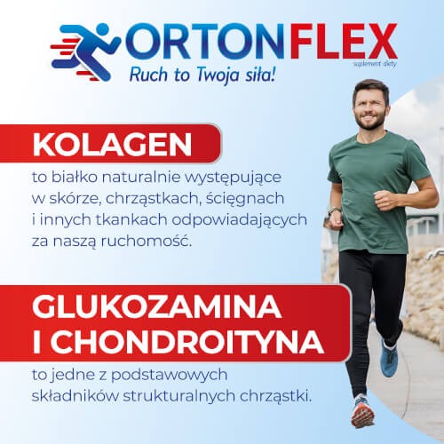 Zdjęcie produktu - 3 ORTON FLEX, 34 sasz. - suplement diety z kolagenem i glukozaminą