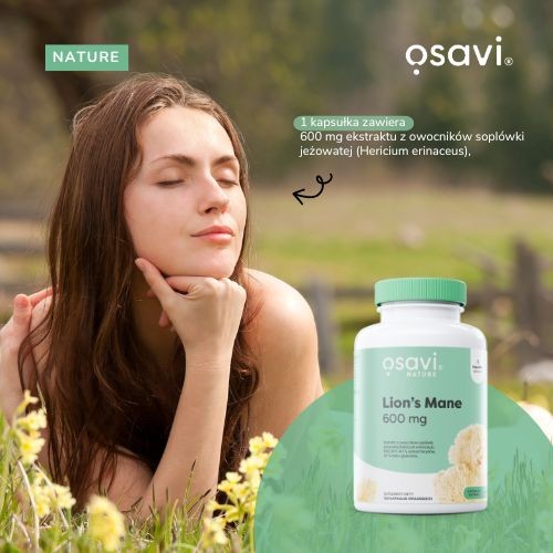 Miniaturka artykułu - #0 OSAVI Lion&rsquo;s Mane 600 mg, 120 kaps.