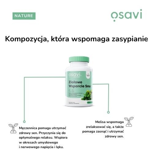 Miniaturka artykułu - #1 Osavi Ziołowe Wsparcie Snu, 120 kaps.