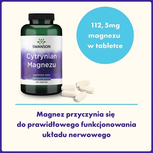Zdjęcie produktu - 4 SWANSON Cytrynian Magnezu, 240 tabl.