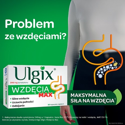 Zdjęcie produktu - 0 Ulgix Wzdęcia Max, 30 kapsułek