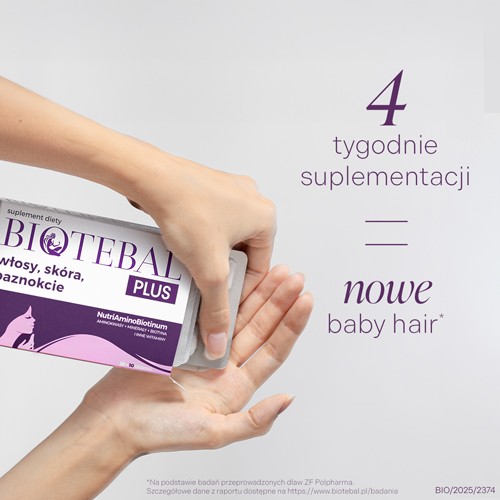 Miniaturka artykułu - #0 Zestaw BIOTEBAL Plus Włosy, sk&oacute;ra, paznokcie, 3x 40 tabletek