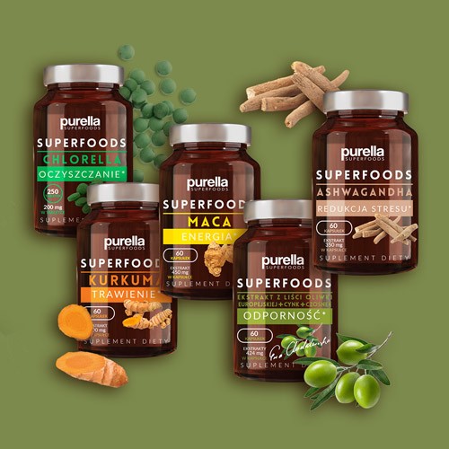 Zdjęcie produktu - 4 PURELLA ekstrakt z liści oliwki europejskiej, cynk i czosnek - 60 kapsułek