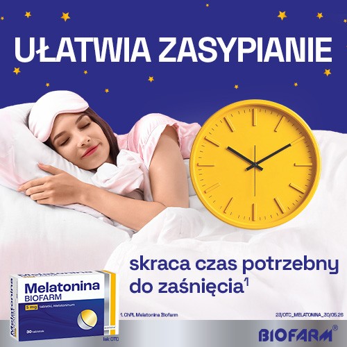 Miniaturka artykułu - #1 BIOFARM Melatonina 5mg, 30 tabletek