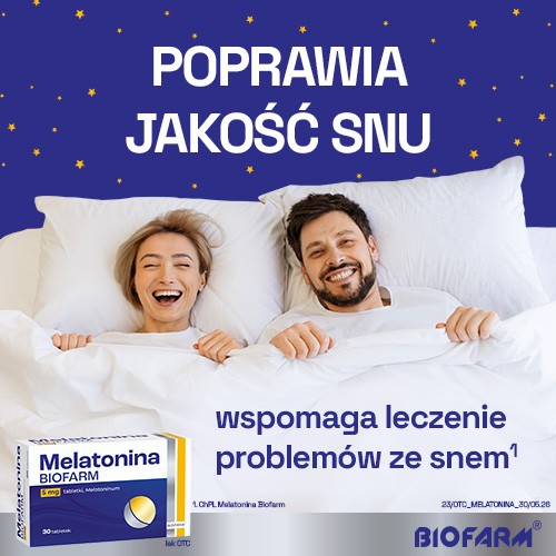 Zdjęcie produktu - 2 BIOFARM Melatonina 5mg, 30 tabletek
