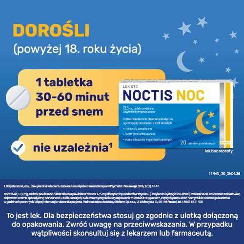 Zdjęcie produktu - 6 NOCTIS Noc 12,5 mg, 20 tabletek