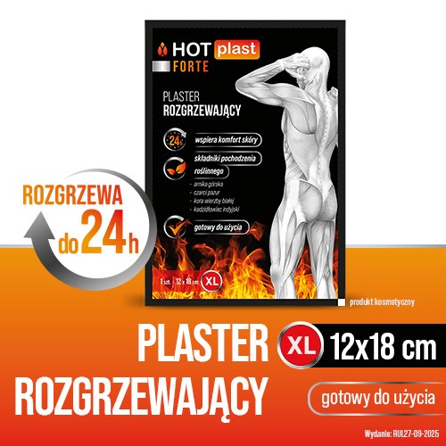 Miniaturka artykułu - #0 HOT Plast Forte Plaster rozgrzewający 12 x 18cm, 1 szt.