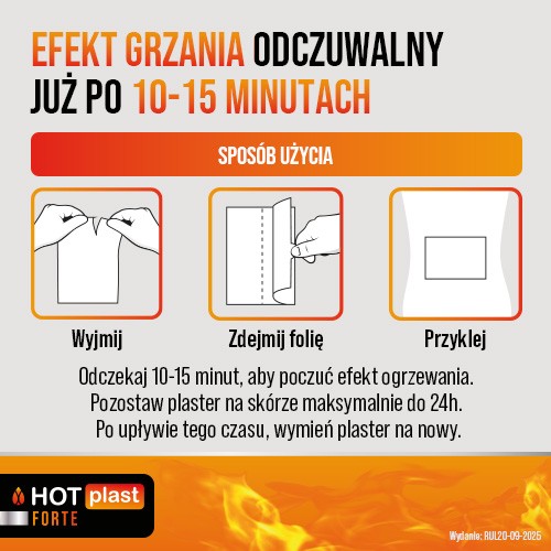 Zdjęcie produktu - 3 HOT Plast Forte Plaster rozgrzewający 12 x 18cm, 1 szt.