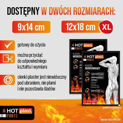 Zdjęcie produktu - 4 HOT PLAST Forte Plaster rozgrzewający 9cm x 14cm