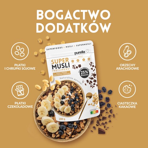 Miniaturka artykułu - #0 PURELLA Supermusli Proteinowe, 200 g