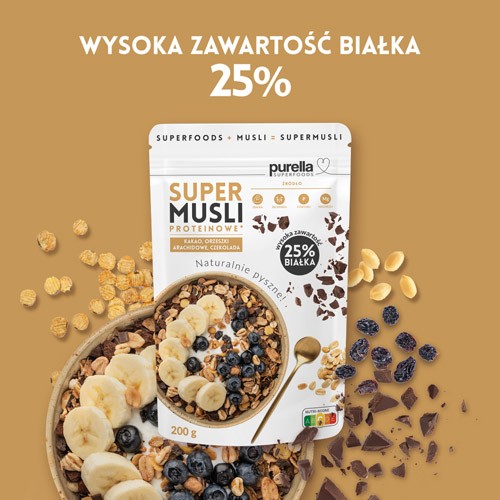 Zdjęcie produktu - 3 PURELLA Supermusli Proteinowe, 200 g