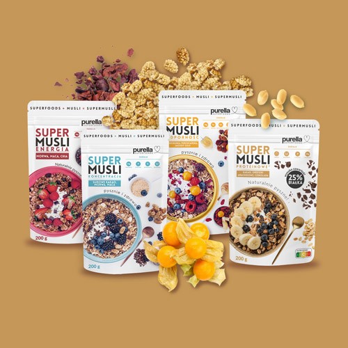 Zdjęcie produktu - 5 PURELLA Supermusli Proteinowe, 200 g