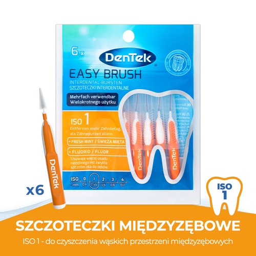 Miniaturka artykułu - #0 DENTEK Szczoteczki międzyzębowe Easy Brush rozmiar 1, 6szt.