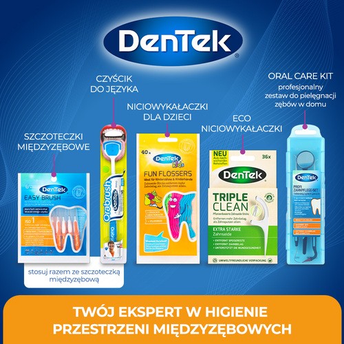 Zdjęcie produktu - 5 DENTEK Szczoteczki międzyzębowe Easy Brush rozmiar 1, 6szt.
