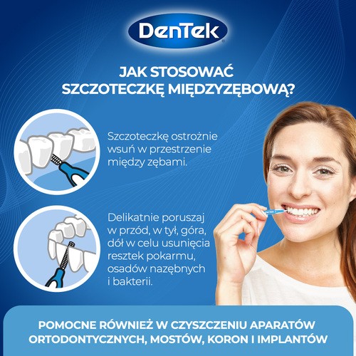Zdjęcie produktu - 4 DENTEK Szczoteczki międzyzębowe Easy Brush rozmiar 3, 6szt.