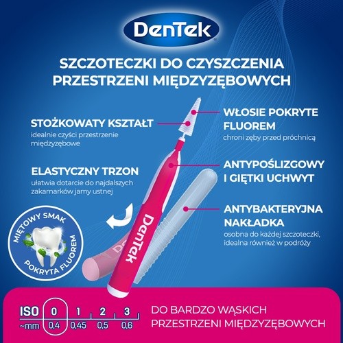 Zdjęcie produktu - 3 DENTEK Szczoteczki międzyzębowe Easy Brush rozmiar 0, 12szt.