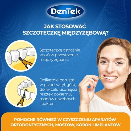 Zdjęcie produktu - 4 DENTEK Szczoteczki międzyzębowe Easy Brush rozmiar 1, 12szt.