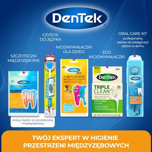 Zdjęcie produktu - 5 DENTEK Szczoteczki międzyzębowe Easy Brush rozmiar 1, 12szt.