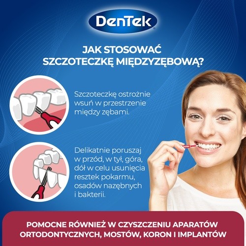 Zdjęcie produktu - 4 DENTEK Szczoteczki międzyzębowe Easy Brush rozmiar 2, 12szt.