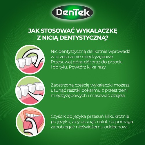 Zdjęcie produktu - 4 DENTEK Wykałaczki z nicią dentystyczną Eco Triple Clean, 36szt.