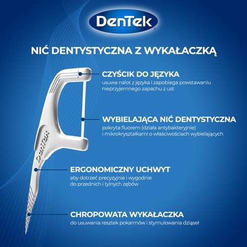 Zdjęcie produktu - 3 DENTEK Wykałaczki z nicią dentystyczną Fresh&White, 36szt.