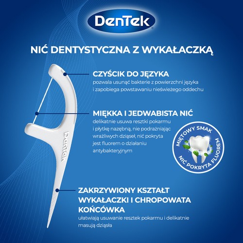 Zdjęcie produktu - 3 DENTEK Wykałaczki z nicią dentystyczną Sensitive Clean, 40szt.