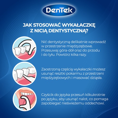 Zdjęcie produktu - 4 DENTEK Wykałaczki z nicią dentystyczną Sensitive Clean, 40szt.