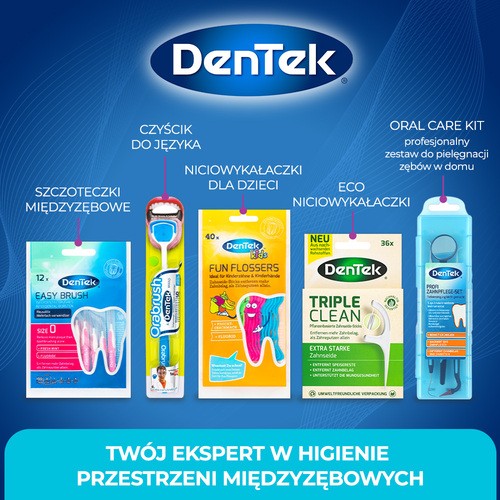 Zdjęcie produktu - 5 DENTEK Wykałaczki z nicią dentystyczną Sensitive Clean, 40szt.