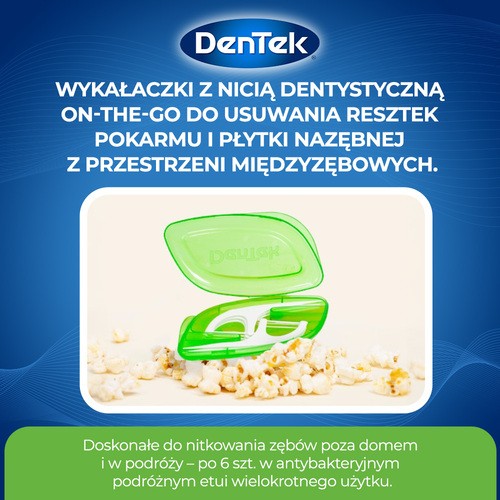 Zdjęcie produktu - 2 DENTEK Wykałaczki z nicią dentystyczną On The Go, 2x6szt.