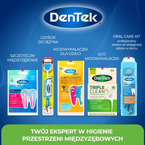 Zdjęcie produktu - 5 DENTEK Wielofunkcyjny czyścik 3w1 On The Go, 12szt.